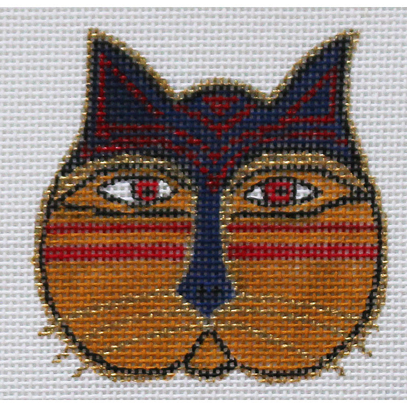 Cat Face Ornament - yellow By Laurel Burch