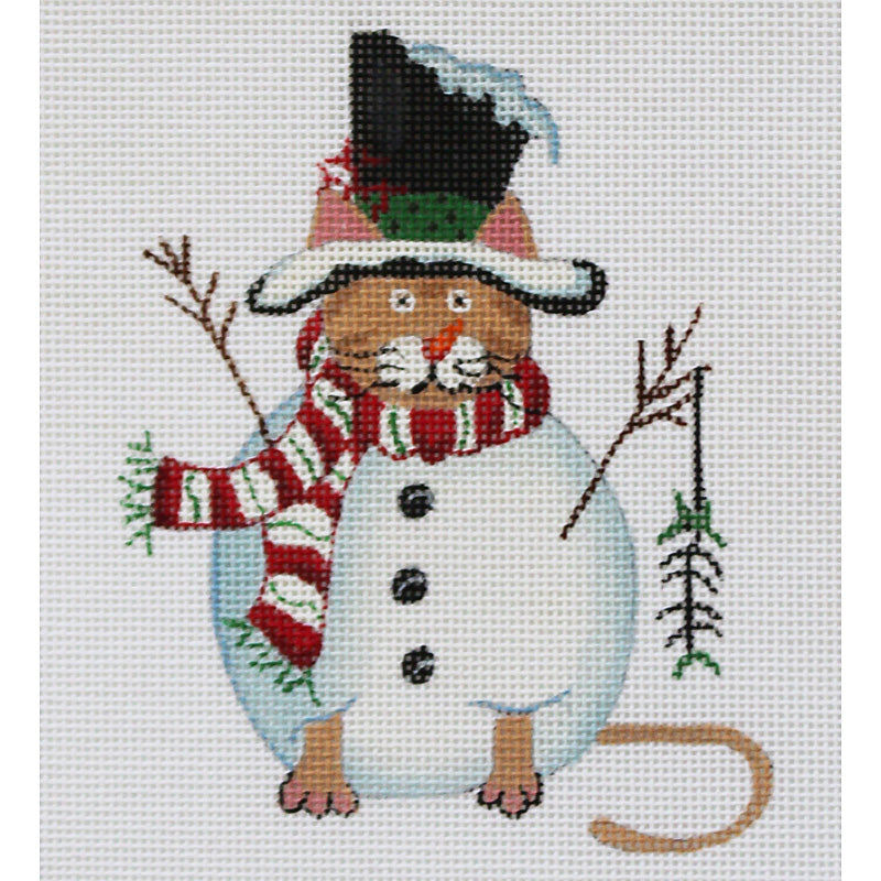 Whimsical Snowman Cat by Lainey Daniels