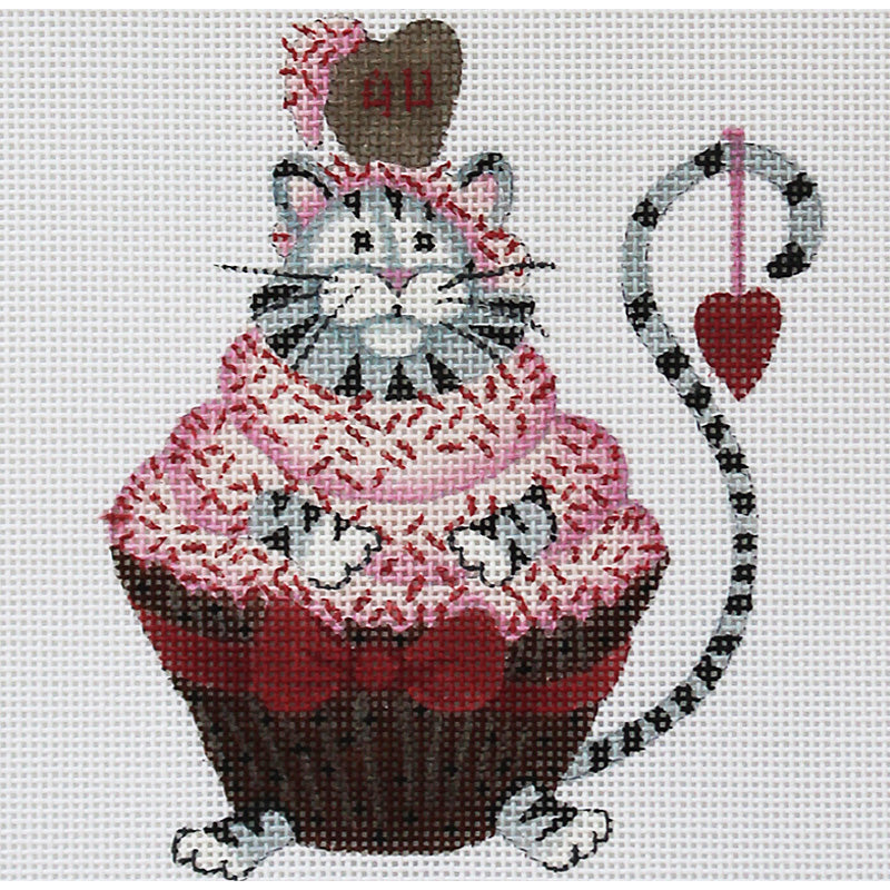 Whimsical Valentine Cupcake Cat by Lainey Daniels