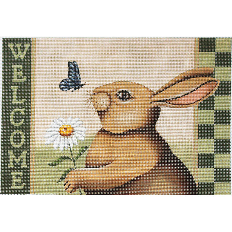 Spring Welcome Needlepoint bunny