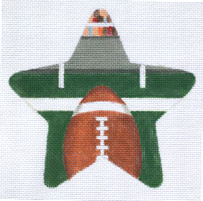 Football Needlepoint Star Ornament - Canvas Only
