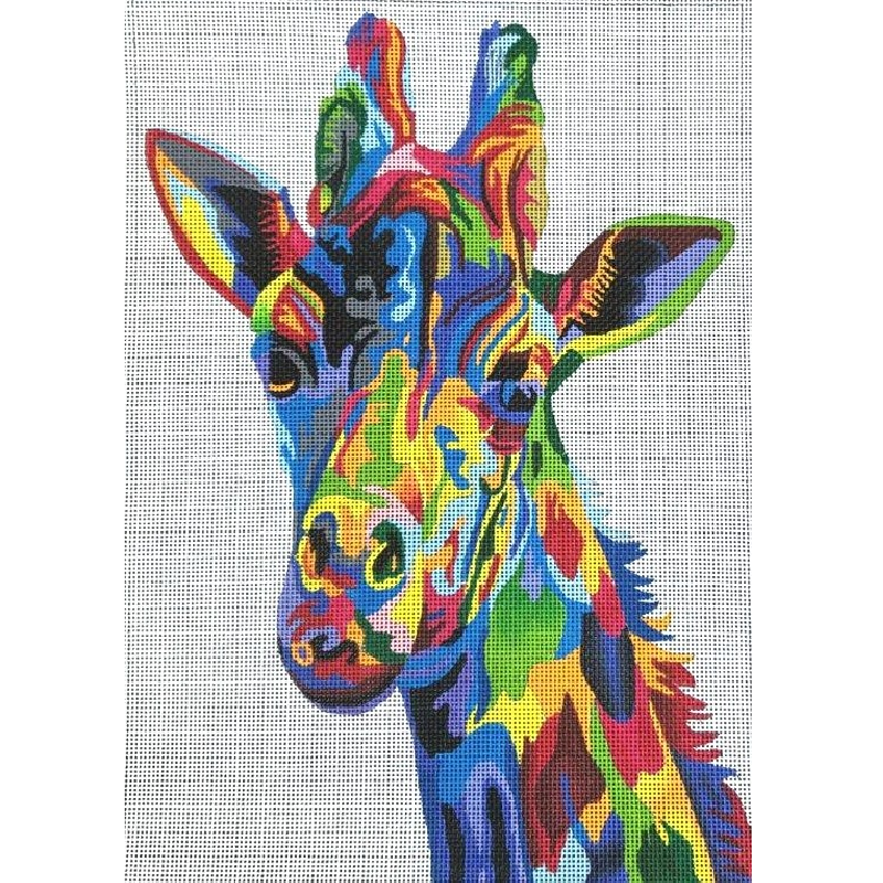 Wildlife Giraffe needlepoint by Julie Mar.
