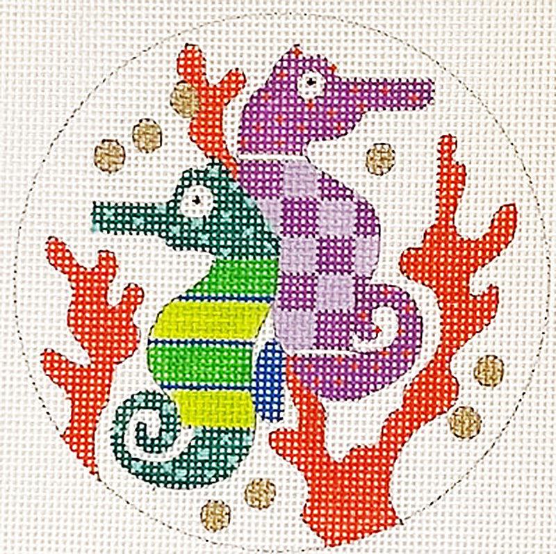 Abstract Sea Horses Ornament By Melissa Prince