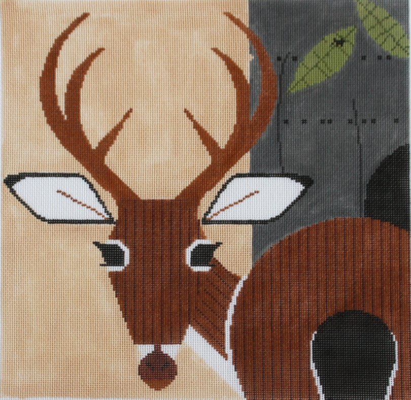 Charley Harper Needlepoint Key Deer - Canvas Only