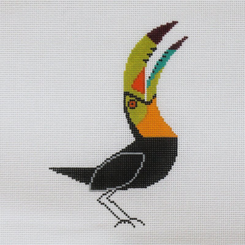 Charley Harper needlepoint Tucan ornament - Canvas Only