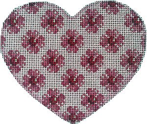 Heart Ornament - Floral repeat - Canvas Only
