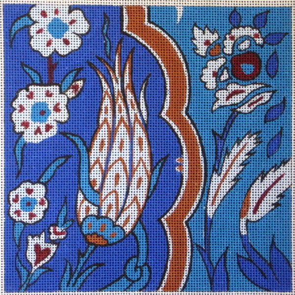 Tulip Porcelain Art 2 Blue and White Needlepoint - Canvas Only