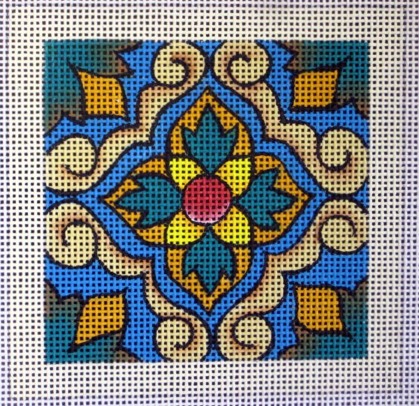 Lisbon Tile Needlepoint - Canvas Only