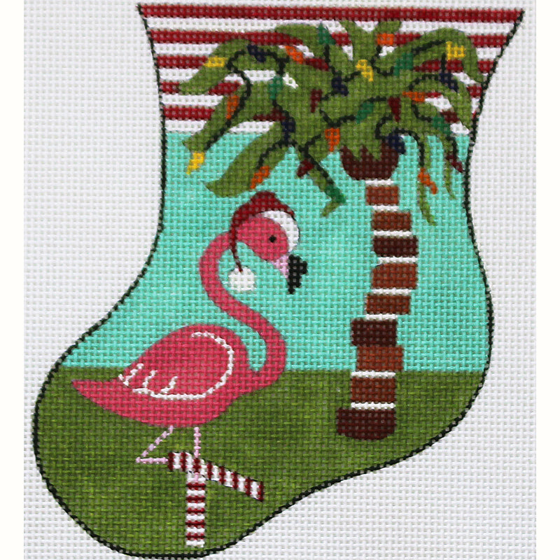 Flamingo with Palm Tree Mini Stocking