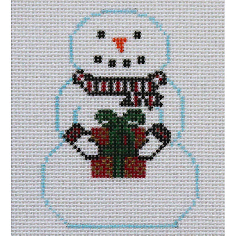 Snowman with Gift Needlepoint Ornament