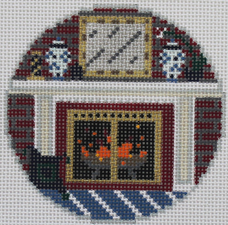 By the Fireside Needlepoint Ornament