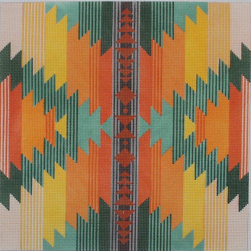 Native American Blanket in yellows & oranges