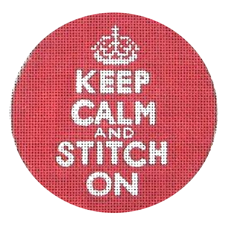 Keep Calm and Stitch on needlepoint ornament