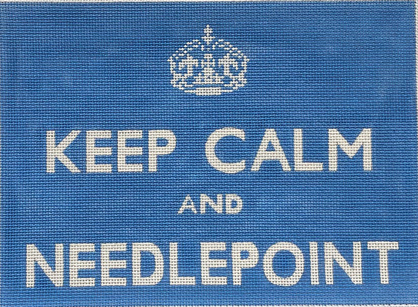 Keep Calm and Needlepoint (Blue) --