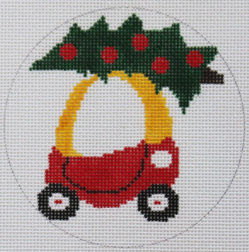 Little Tykes Christmas Car Needlepoint Ornament by Valerie VNG