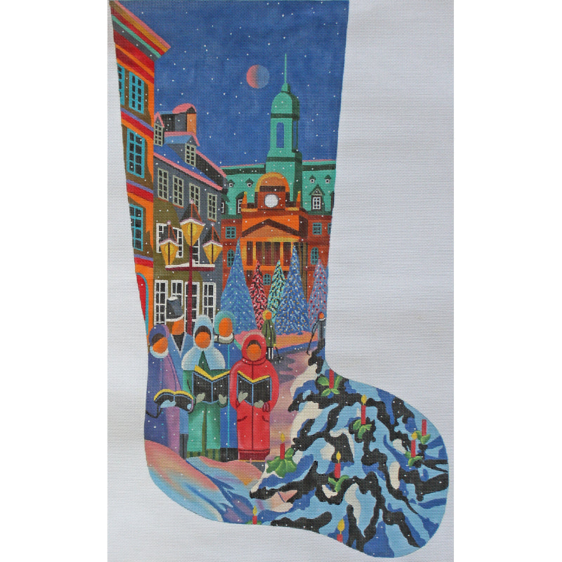 Carolers stocking by Louise Marion