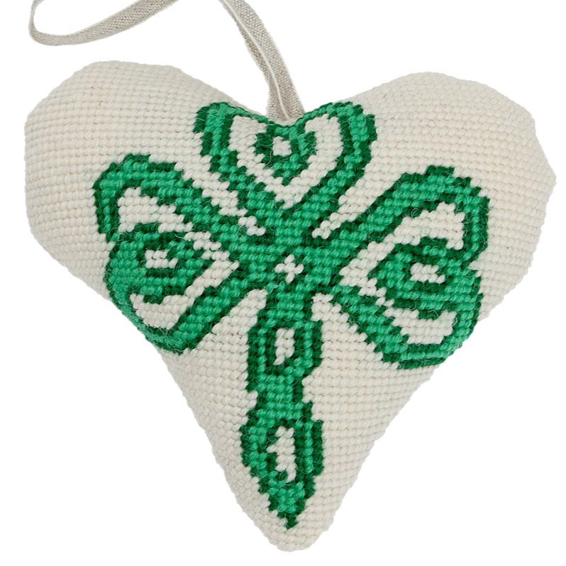 Needlepoint Heart Ornament Kit Celtic Shamrock