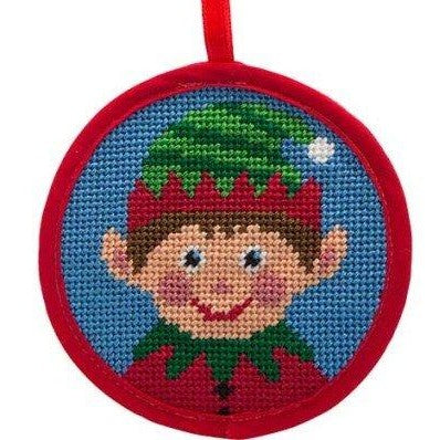 boy elf needlepoint christmas ornament kit