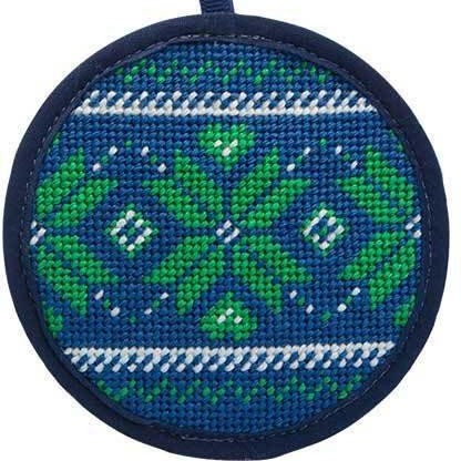 Needlepoint Christmas Ornament Kit Fair Isle Blue – Needlepoint For Fun