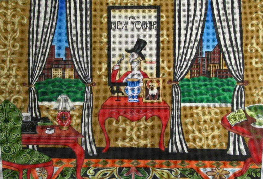 The Writer's Room Handpainted Needlepoint - Canvas Only