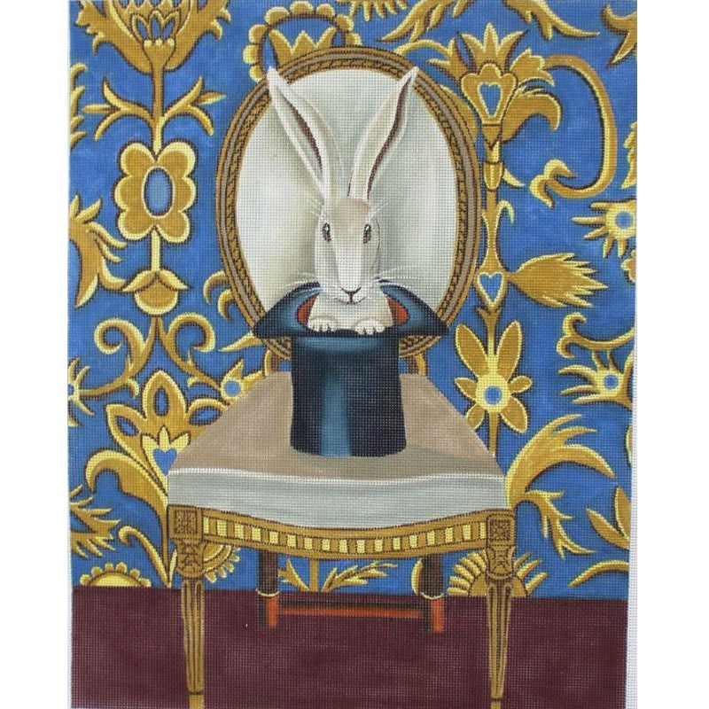 Catherine Nolin needlepoint White Rabbit.