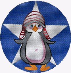 Patriotic Penguin ornament - Canvas Only