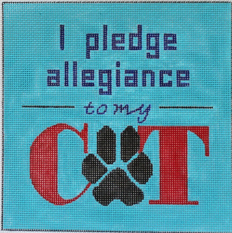 I Pledge Allegiance To My Cat needlepoint from Julie Mar