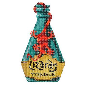 Poison bottle Lizard's tongue Halloween needlepoint  - Canvas Only