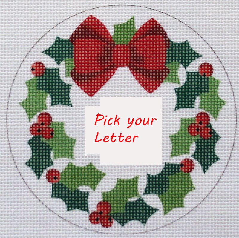 Monogram Wreath Ornament: PICK YOUR LETTER