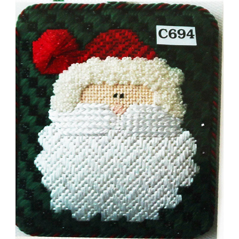 Traditional Santa needlepoint with stitch guide