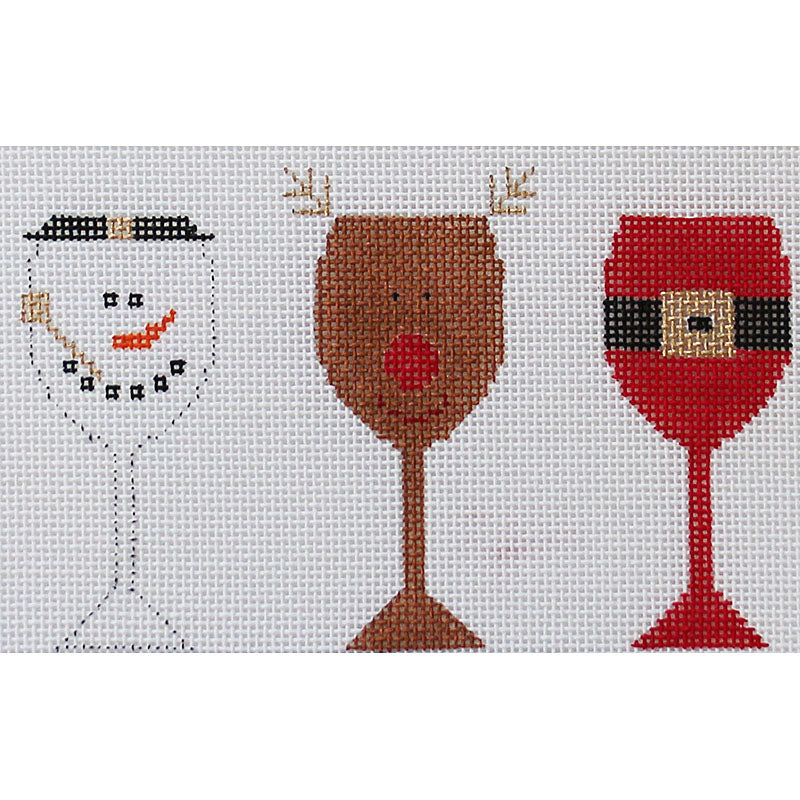 Holiday Wine needlepoint with stitch guide