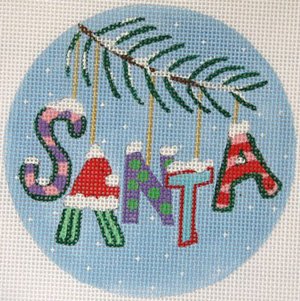 SANTA a Whimsical Christmas Ornament  - Canvas Only