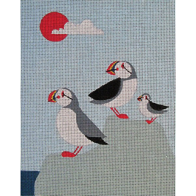 Puffin Family Needlepoint