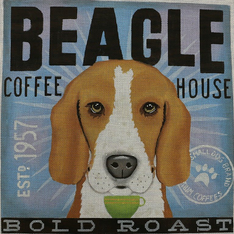 Beagle Dog Needlepoint by Stephen Fowler - Canvas Only