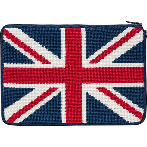 Stitch &amp; Zip Needlepoint Purse British Flag