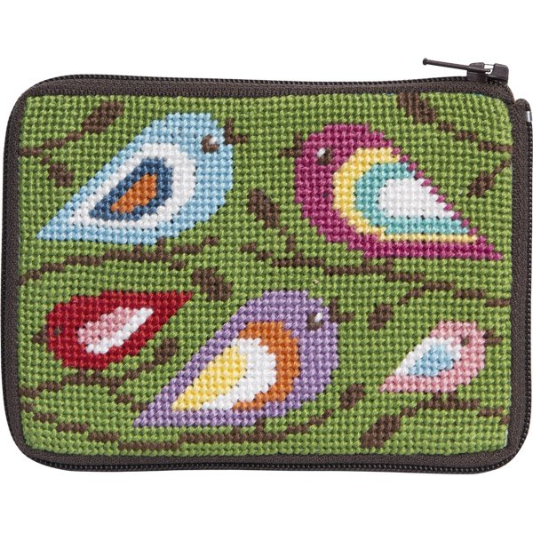 Stitch &amp; Zip Coin Purse Birds of Color