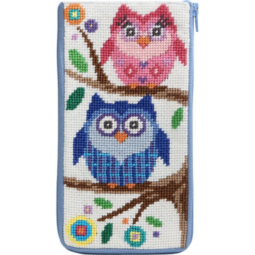 Stitch &amp; Zip Eyeglass Case Owls