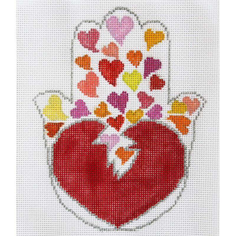 Hamsa Needlepoint Hearts Galore -