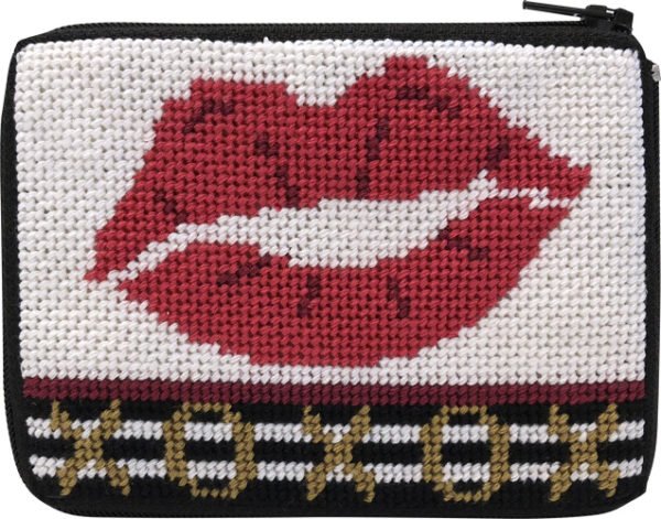 Stitch &amp; Zip Coin Purse XOXO Lipstick