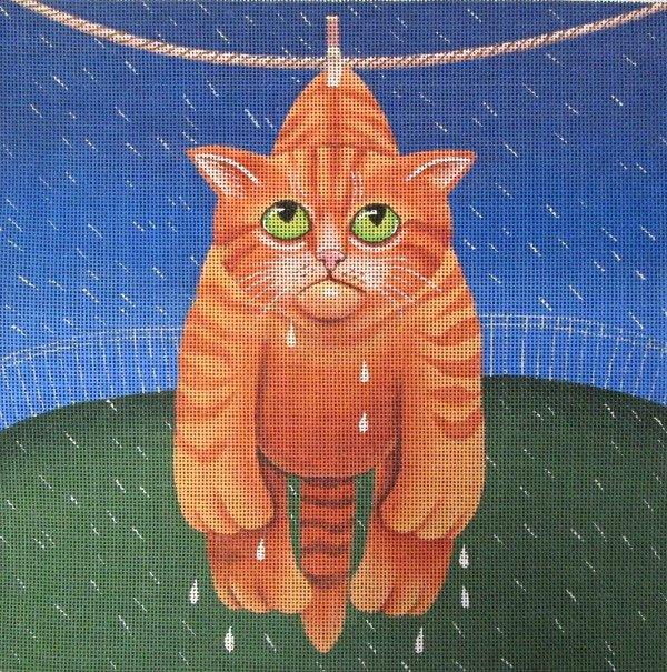 Vicky Mount Needlepoint&lt;BR&gt;Drying in the Rain - Canvas Only